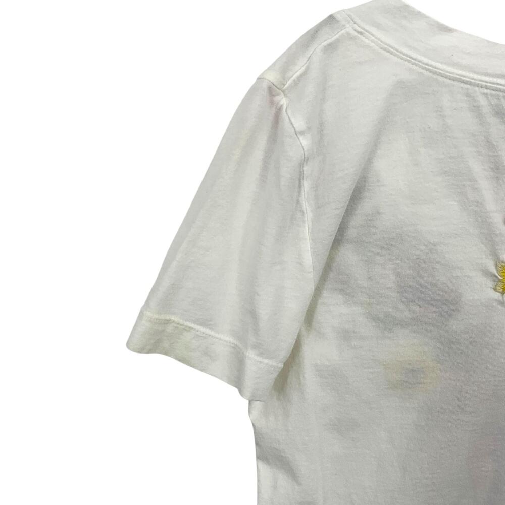 Johnny Was JWLA Top Womens XS White Embroidered *READ* Floral V Neck T Shirt - Picture 7 of 12